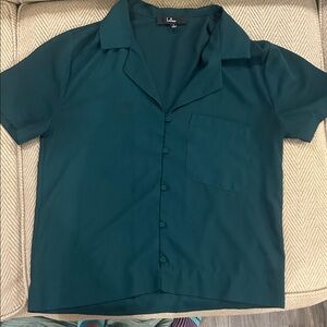 Lulu's Men's Deep Teal Casual Button Down Shirt